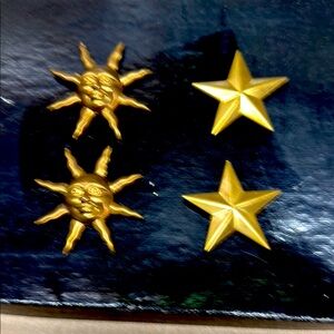 Gold Sun and Star button covers